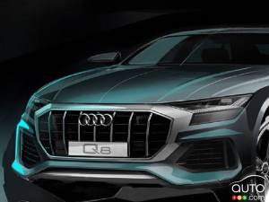Audi teaser image shows front end of new Q8